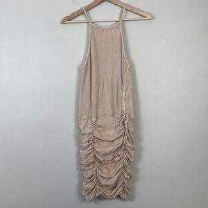 Free People Katya Thermal Mini Dress Small Boho Chic Beachy Festival Ruched Knit